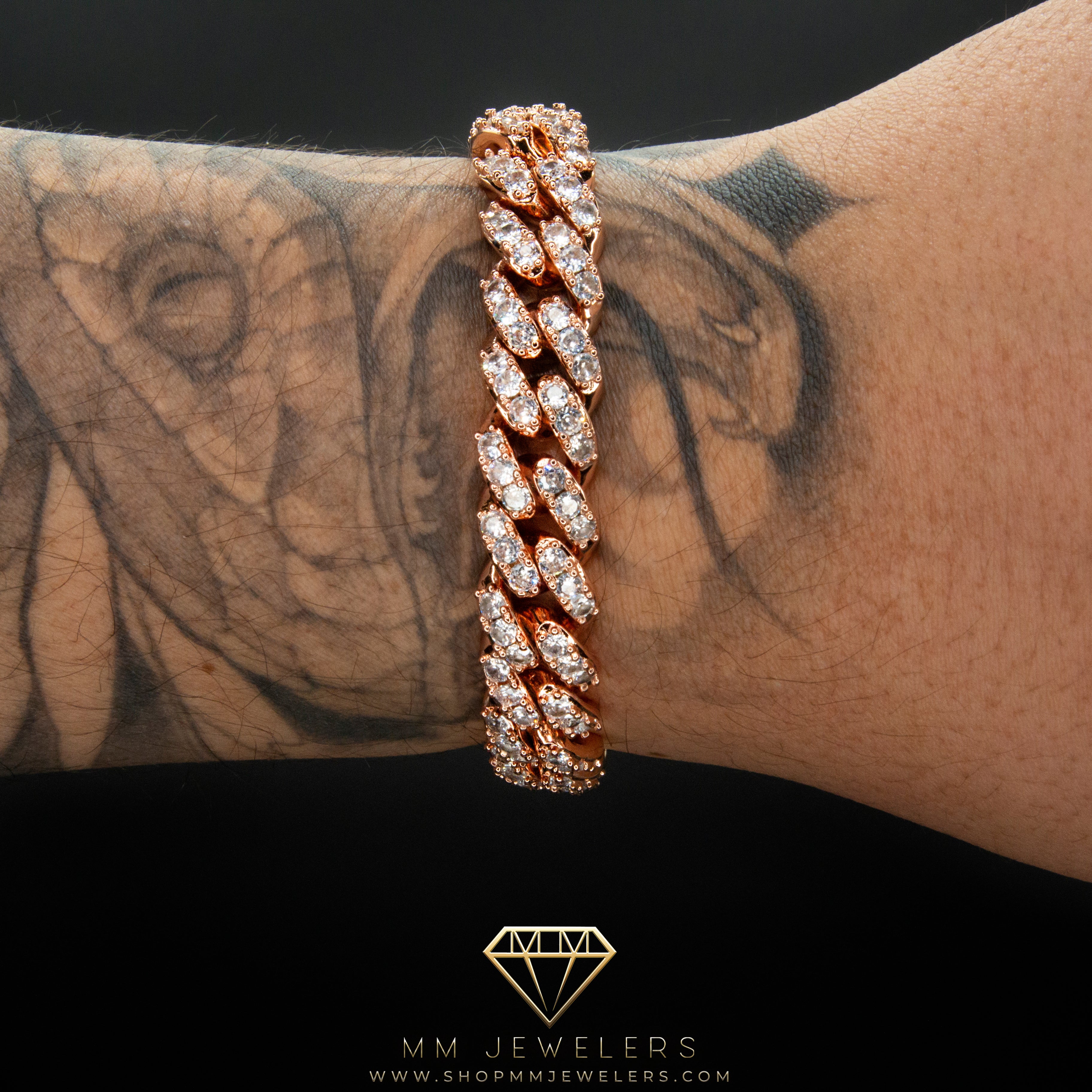 Rose gold cuban link bracelet sale