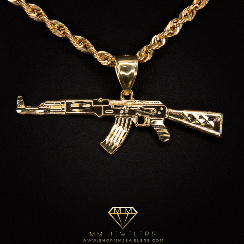 10k Gold AK-47 Pendant