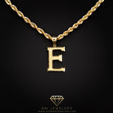Large Letter Pendant & Box Chain in 10k Gold A-Z