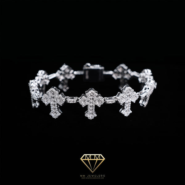 VVS 14mm baguette cross bracelet