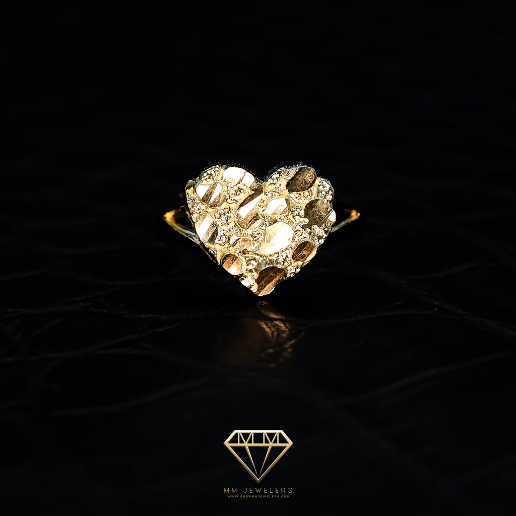 10k nugget heart ring – MMJ