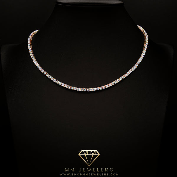 VVS 3mm Tennis Necklace in Rose Gold