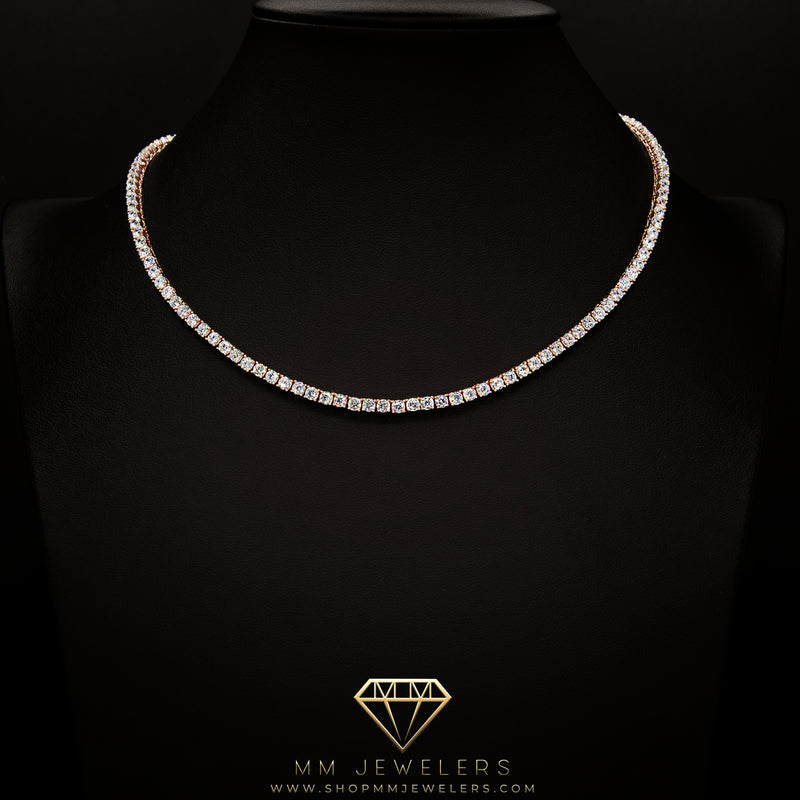VVS 3mm Tennis Necklace in Rose Gold