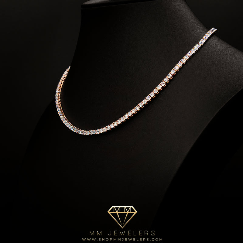 VVS 3mm Tennis Necklace in Rose Gold