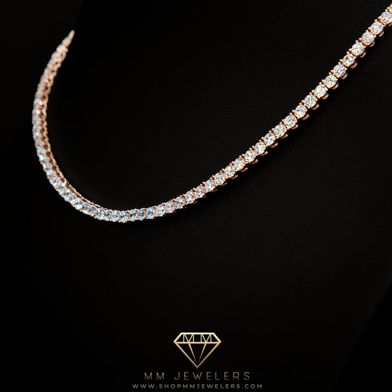 VVS 3mm Tennis Necklace in Rose Gold
