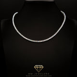 3mm Round Cut Tennis Necklace in White Gold