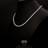 3mm Round Cut Tennis Necklace in White Gold