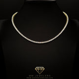 3mm Tennis Necklace in 925 Yellow Gold