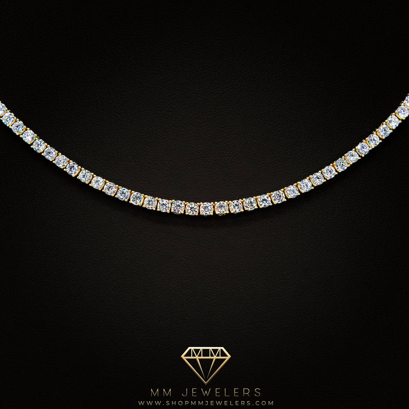 3mm Tennis Necklace in 925 Yellow Gold