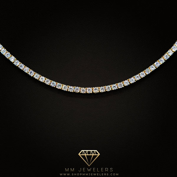 VVS 3mm Tennis Necklace in Yellow Gold