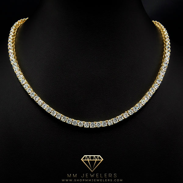 VVS 4mm Tennis Necklace in Yellow Gold