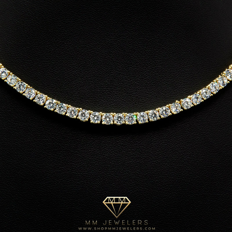 VVS 4mm Tennis Necklace in Yellow Gold