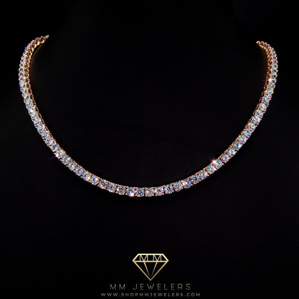 VVS 4mm Tennis Necklace in Rose Gold