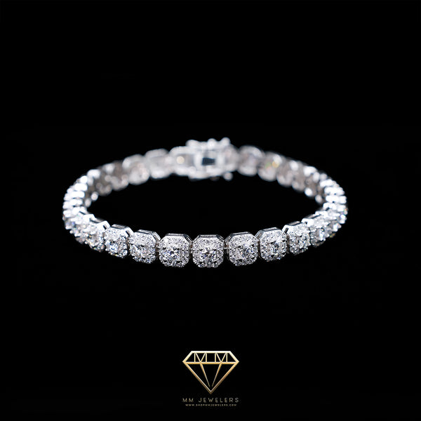 VVS Moisannite 6mm 925 Tennis cluster Bracelet