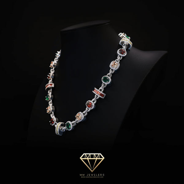 Multi color necklace White Gold