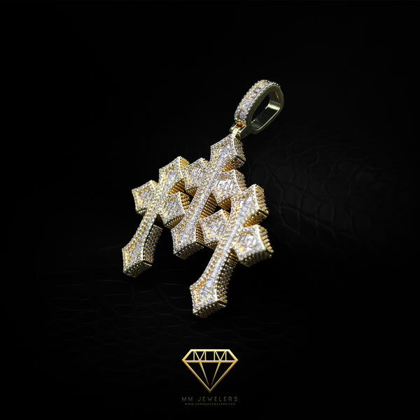 Triple cross Yellow Gold