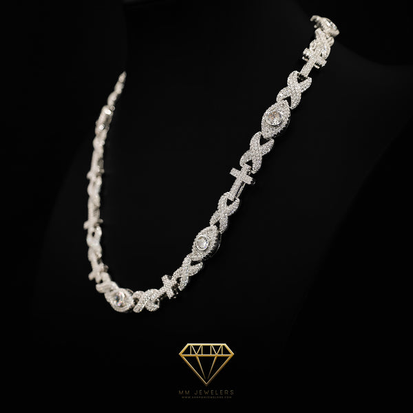 Infinity Cross Eye Necklace in 10mm White Gold