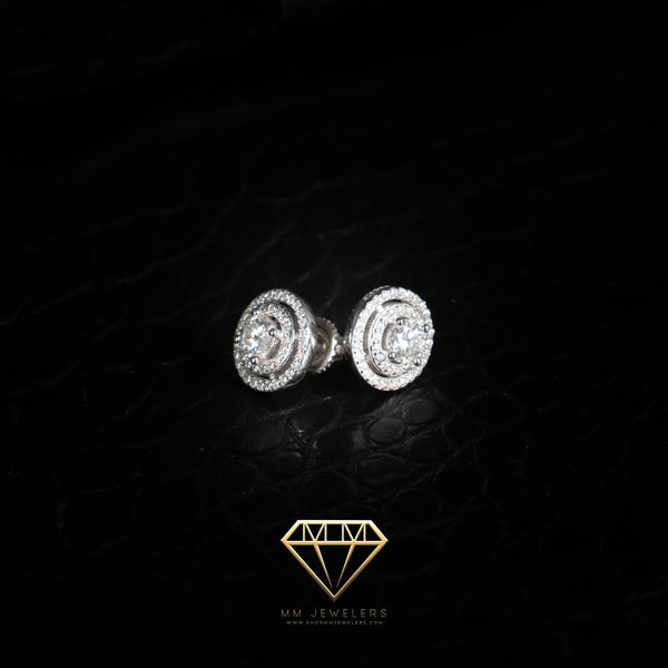 VVS Round Cluster Stud Earrings