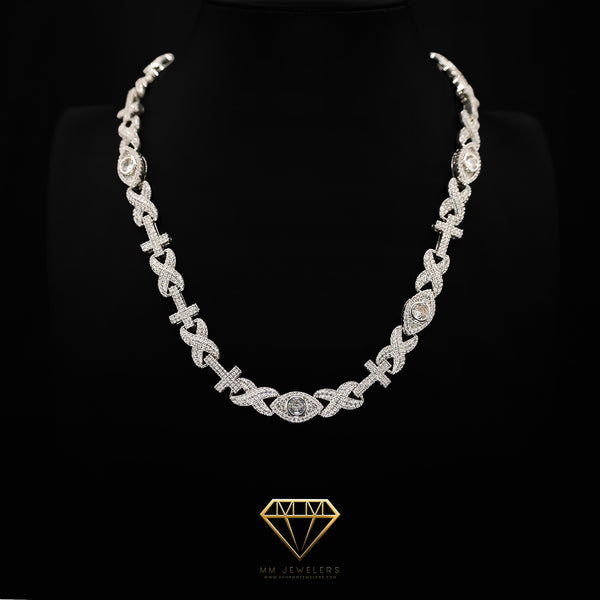 Infinity Cross Eye Necklace in 10mm White Gold