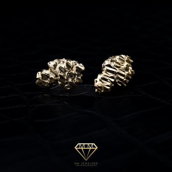 Nugget earring 10k yellow Gold