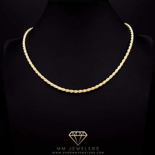 3mm Rope Chain in 925 Gold