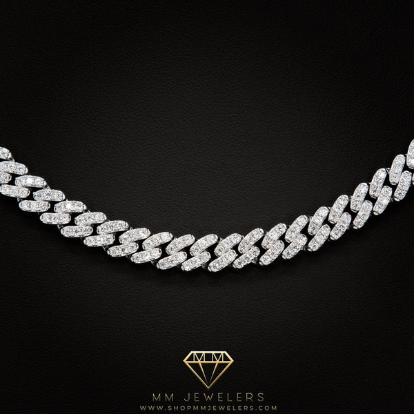 8mm Cuban link white gold