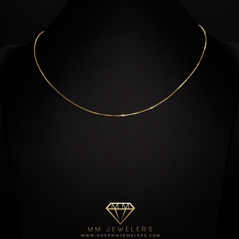 10k Gold Box Chain Necklace