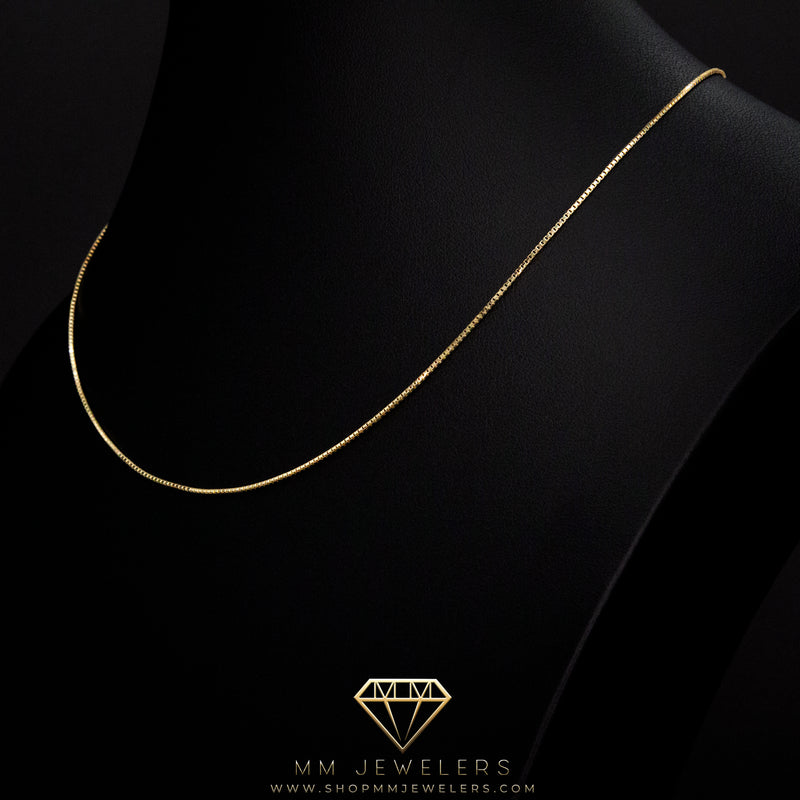 10k Gold Box Chain Necklace