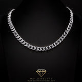 10mm Miami Cuban Necklace in White Gold