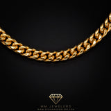 10mm Miami Cuban Necklace in Yellow Gold