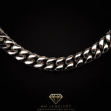 12mm Miami Cuban Necklace in White Gold