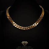 12mm Miami Cuban Necklace in Yellow Gold