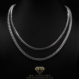 4mm Cuban & Franco Layer Set in White Gold