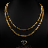 4mm Cuban & Franco Layer Set in Yellow Gold