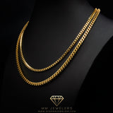 4mm Cuban & Franco Layer Set in Yellow Gold