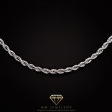 4mm Rope Chain in White Gold