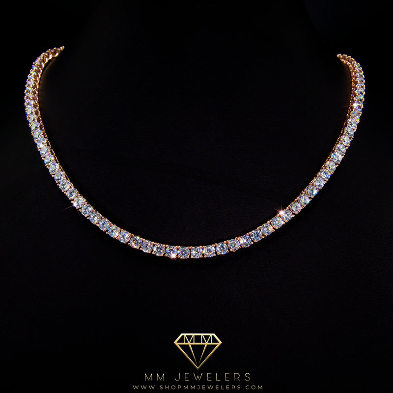 4mm Tennis Chain in Rose Gold (White Stones)