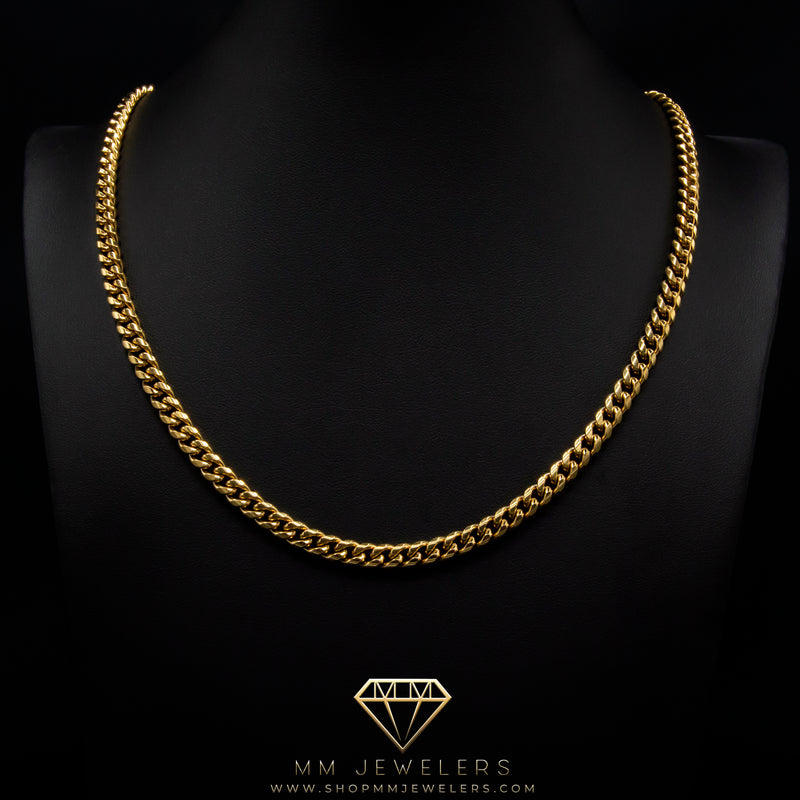 6mm Miami Cuban Necklace in Yellow Gold