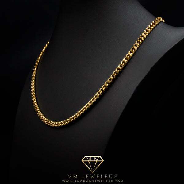 6mm Miami Cuban Necklace in Yellow Gold