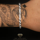 6mm Diamond Cut Rope Chain Bracelet in White Gold