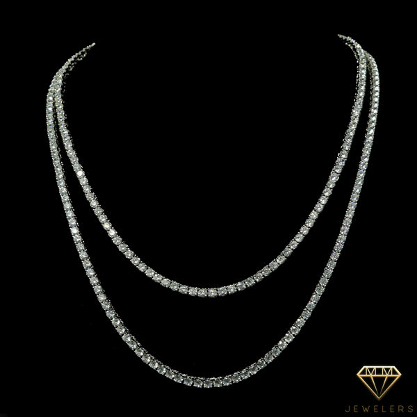 Dual 3mm Tennis Chain Bundle White Gold