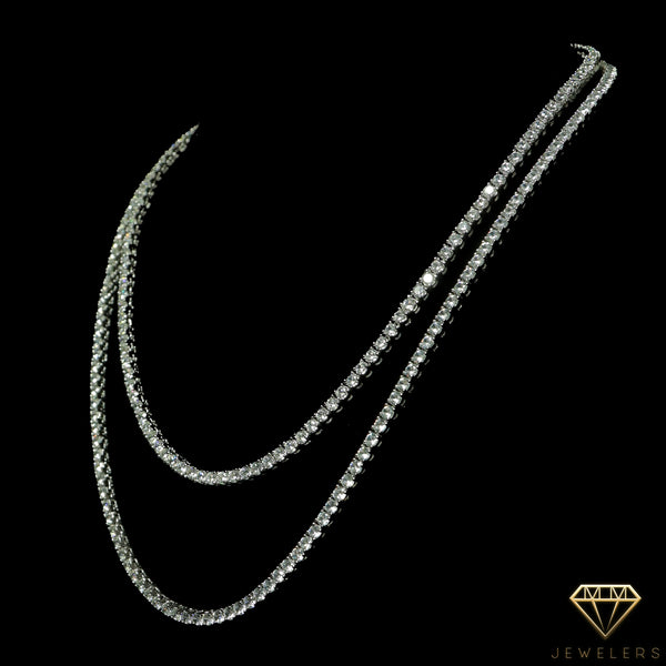 Dual 3mm Tennis Chain Bundle White Gold