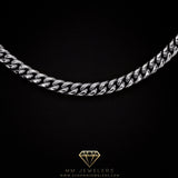 8mm Miami Cuban Necklace in White Gold