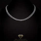 8mm Miami Cuban Necklace in White Gold