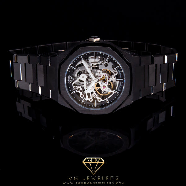 MMJ Skeleton Automatic Timepiece in Black Rhodium