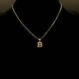 Letter Pendant & Box Chain in 10k Gold A-Z