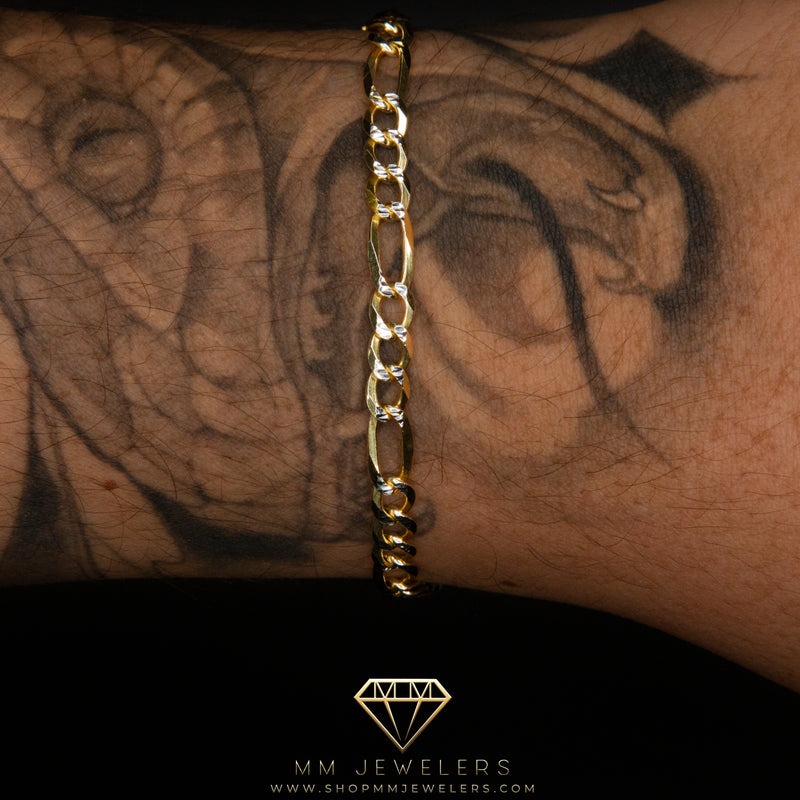 4mm Diamond Cut Figaro Bracelet