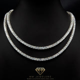 Dual 4mm Tennis Chain Bundle in White Gold