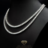 Dual 4mm Tennis Chain Bundle in White Gold