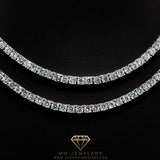 Dual 4mm Tennis Chain Bundle in White Gold